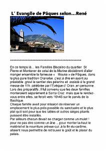 L EVANGILE DE PAQUES SELON RENE